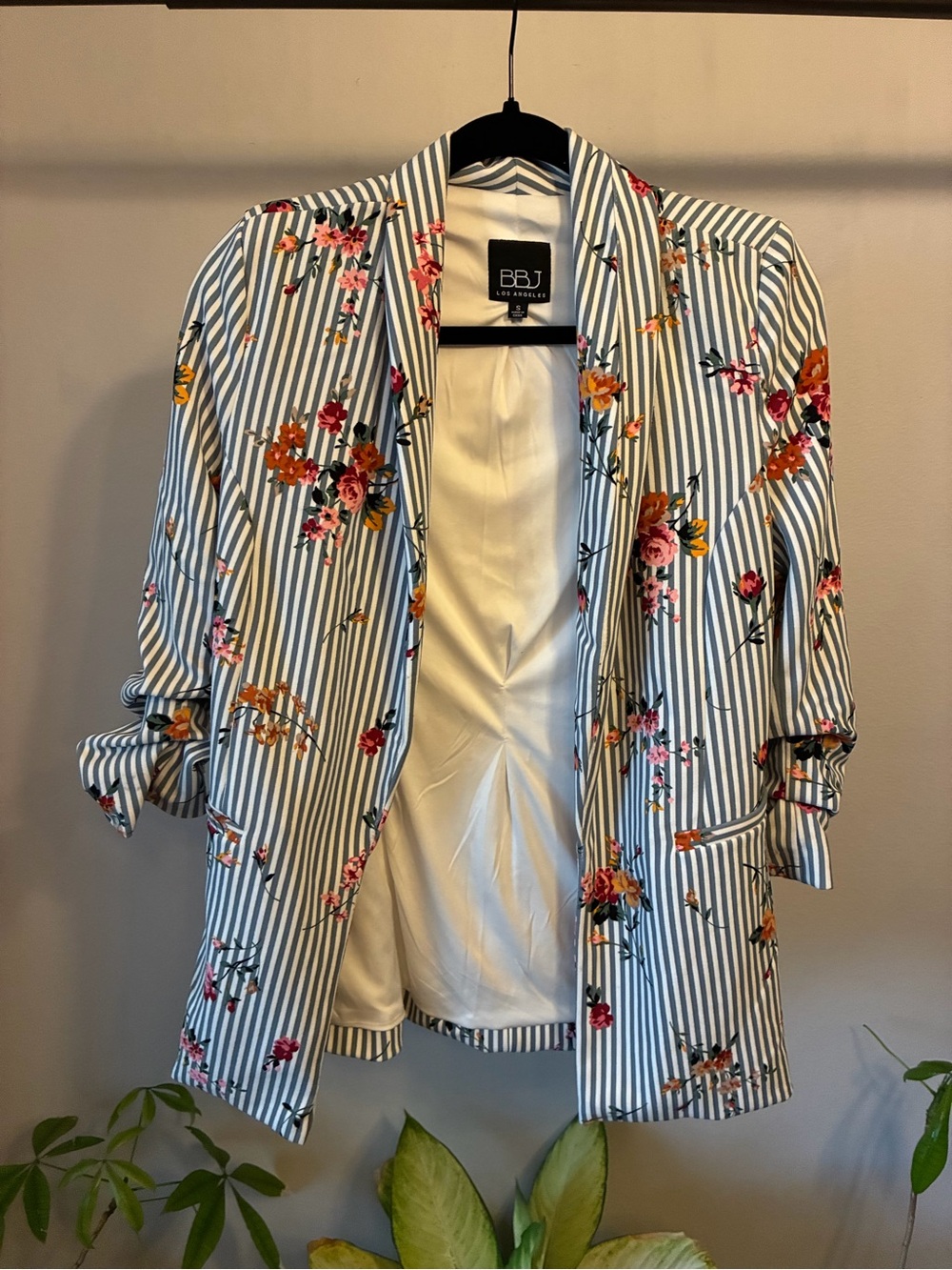 BBJ Los Angeles Floral Striped Blazer | Size Small